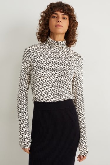 Dames - Basic-coltrui - met patroon - beige
