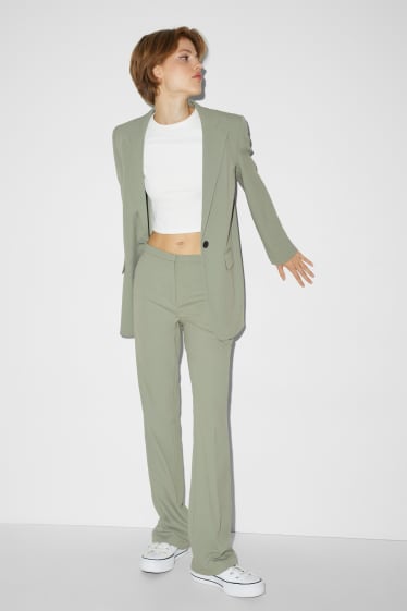 Ados & jeunes adultes - CLOCKHOUSE - pantalon en toile - mid waist - bootcut fit - vert clair