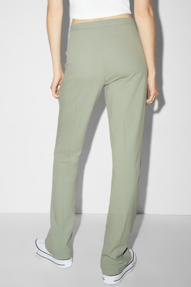 Femmes - Pantalon en toile - mid waist - bootcut fit - vert clair