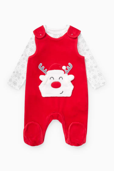 Bébés garçons - Ensemble de Noël avec grenouillère - 2 pièces - rouge