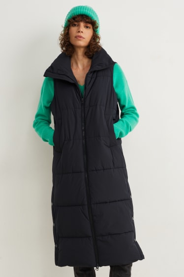 Donna - Gilet lungo trapuntato - nero