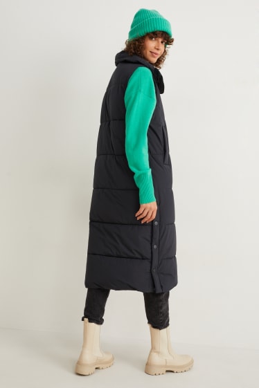 Donna - Gilet lungo trapuntato - nero