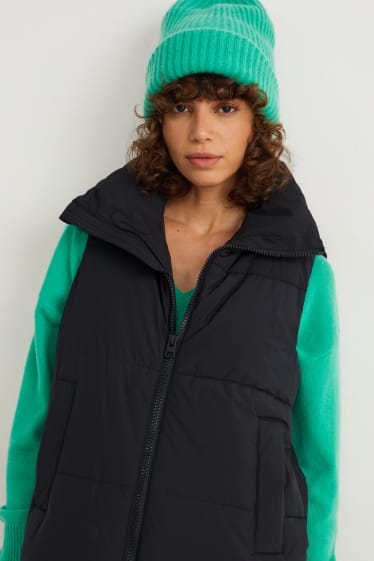 Donna - Gilet lungo trapuntato - nero