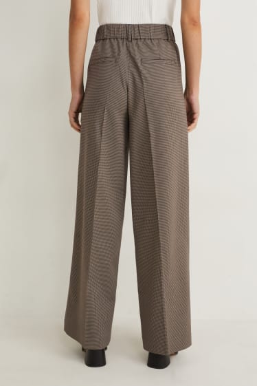 Femmes - Pantalon - high waist - wide leg - beige