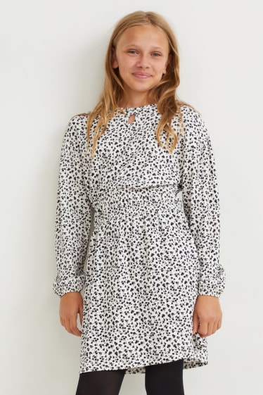 Nena - Vestit - de flors - negre/blanc
