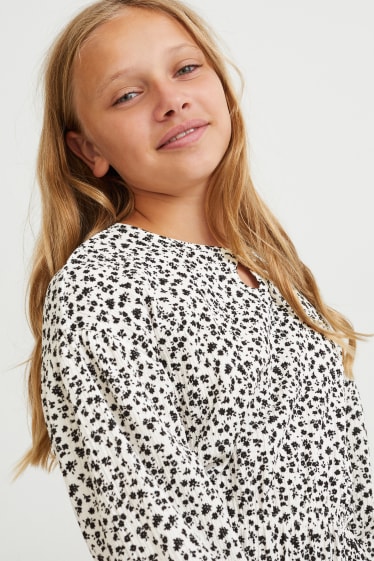 Nena - Vestit - de flors - negre/blanc