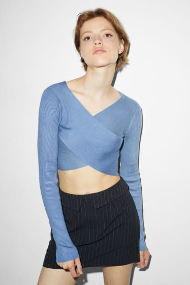 Dona - Jersei crop - blau