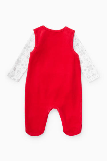 Bébés garçons - Ensemble de Noël avec grenouillère - 2 pièces - rouge