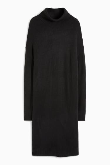 Damen - Basic-Strickkleid - schwarz