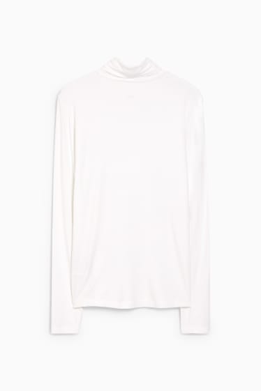 Women - Basic polo neck top - white