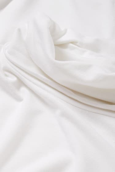 Women - Basic polo neck top - white
