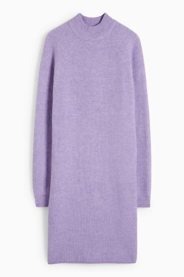 Women - Knitted dress - light violet