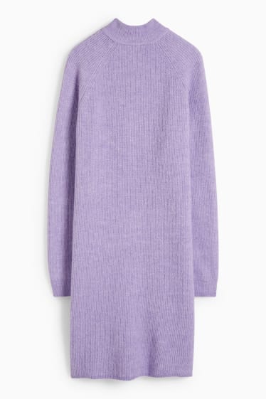 Women - Knitted dress - light violet