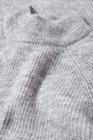 Femei - Rochie din tricot - gri deschis melanj