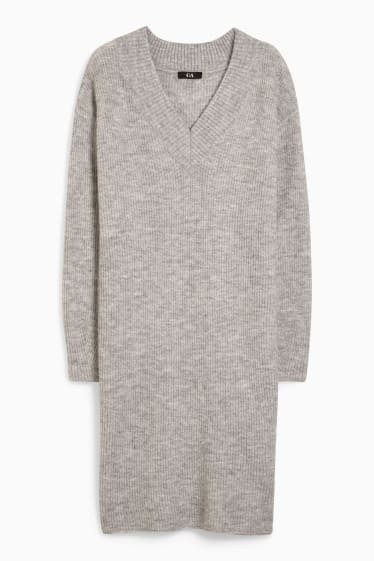 Donna - Vestito in maglia - grigio chiaro melange