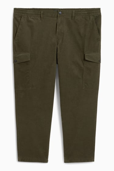 Uomo - Pantaloni di velluto a coste cargo - verde
