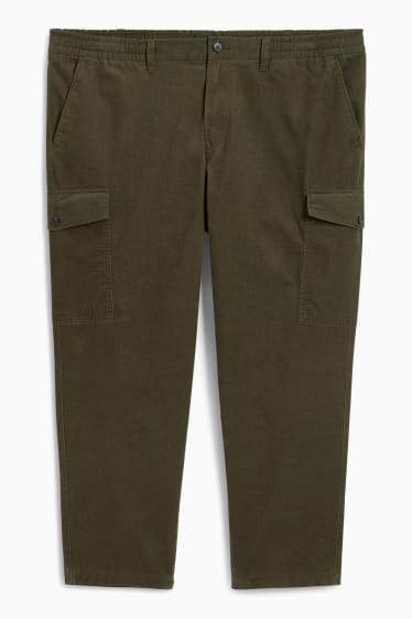 Hommes - Pantalon cargo en velours côtelé - vert