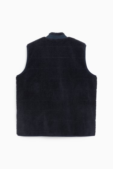 Heren - Vest van teddybont - donkerblauw