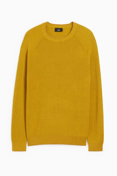 Hommes - Pull - jaune moutarde