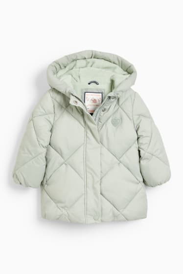 Babys - Baby-Steppjacke mit Kapuze - hellgrün