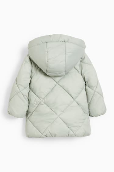 Babys - Baby-Steppjacke mit Kapuze - hellgrün