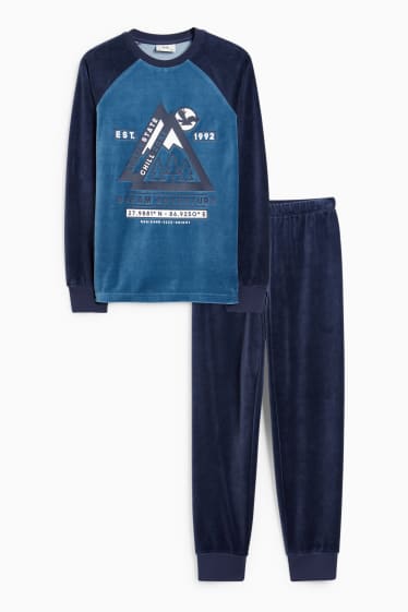 Enfants garçons - Pyjama d’hiver - 2 pièces - bleu foncé
