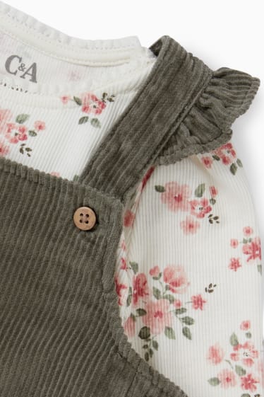 Babys - Baby-Outfit - 2 teilig - grün / cremeweiss