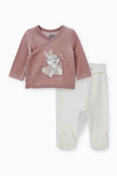 Baby: meisjes - Bambi - newbornoutfit - 2-delig - roze