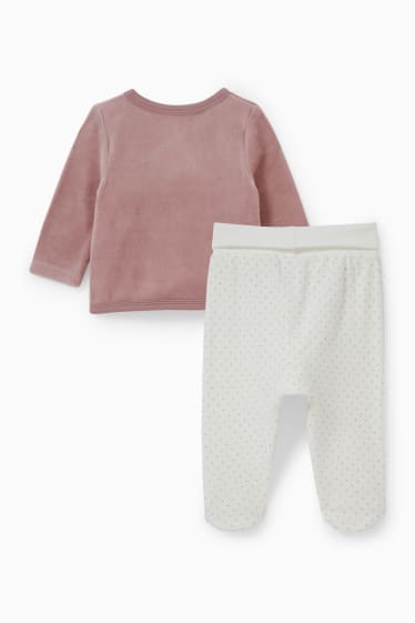 Baby: meisjes - Bambi - newbornoutfit - 2-delig - roze
