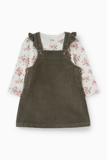 Babys - Baby-Outfit - 2 teilig - grün / cremeweiss