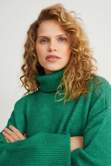 Femmes - Pullover à col roulé - vert