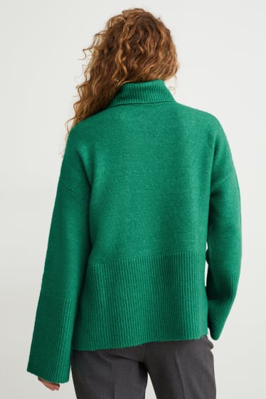 Femmes - Pullover à col roulé - vert