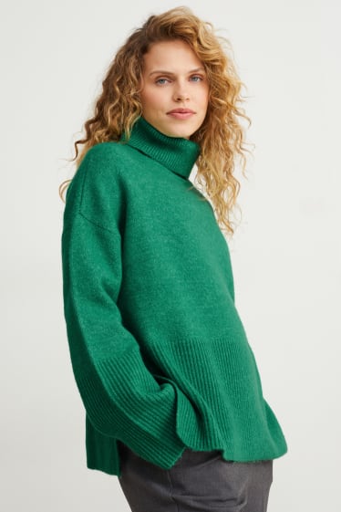 Femmes - Pullover à col roulé - vert