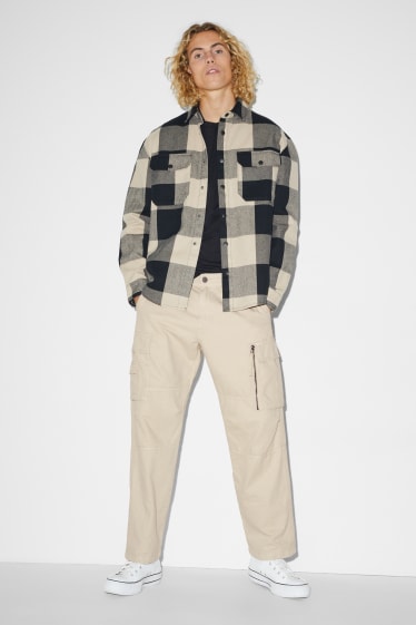 Men - Cargo trousers - relaxed fit - beige