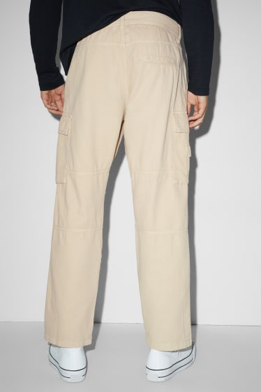 Hommes - Pantalon cargo - coupe relax - beige