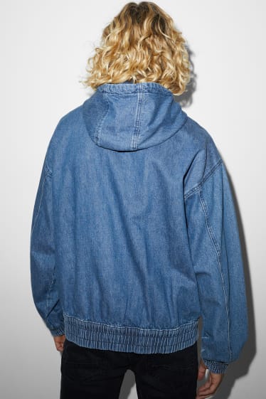 Herren - Jeansjacke mit Kapuze - jeansblau