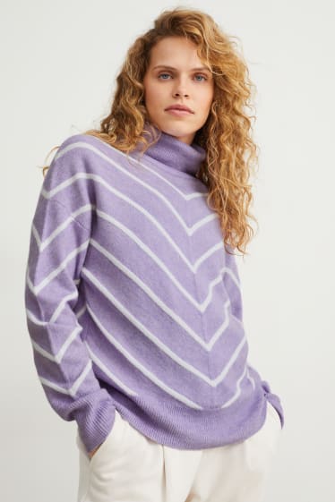 Femmes - Pullover à col roulé - violet clair
