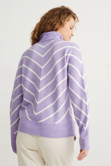 Damen - Rollkragenpullover - hellviolett