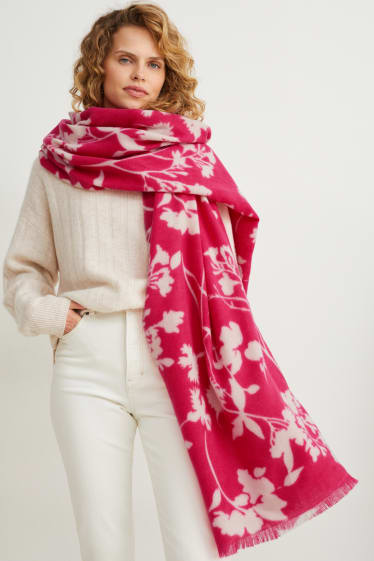 Women - Scarf - floral - pink