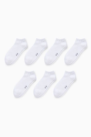 Niños - Pack de 7 - calcetines tobilleros - blanco