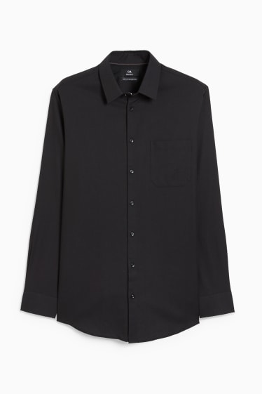 Herren - Oxford Hemd - Regular Fit - Kent - bügelleicht - schwarz