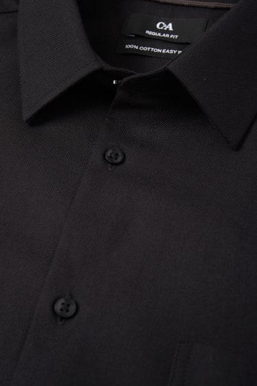 Herren - Oxford Hemd - Regular Fit - Kent - bügelleicht - schwarz