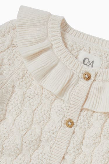 Baby Mädchen - Baby-Strickjacke - Zopfmuster - cremeweiß
