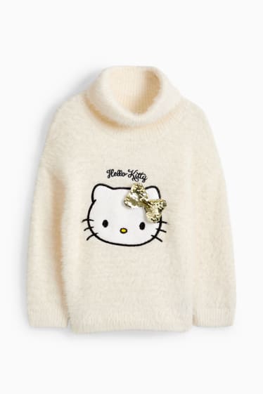 Kinder - Hello Kitty - Rollkragenpullover - cremeweiss