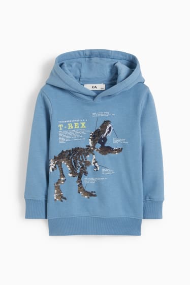 Enfants - Dinosaure - sweat à capuche - bleu