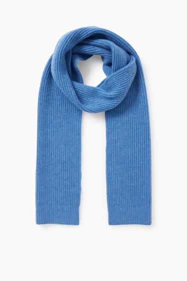 Uomo - Sciarpa di cashmere - blu