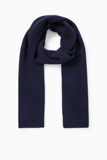 Heren - Sjaal van kasjmier - donkerblauw