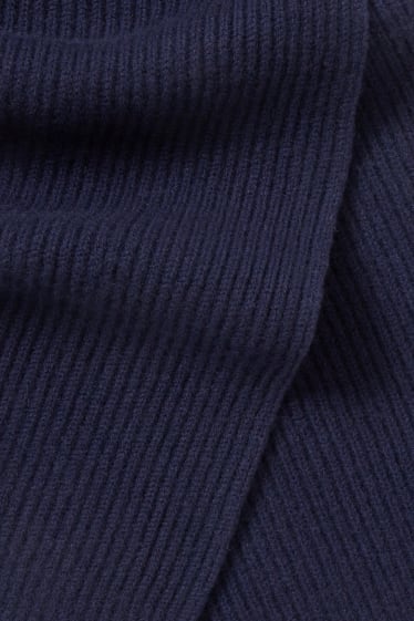 Heren - Sjaal van kasjmier - donkerblauw