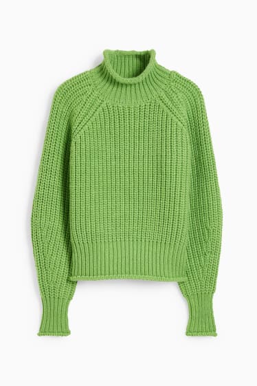 Ragazzi e giovani - CLOCKHOUSE - maglione con collo alto - verde chiaro