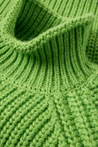 Adolescenți și tineri - CLOCKHOUSE - pulover cu guler drept - verde deschis